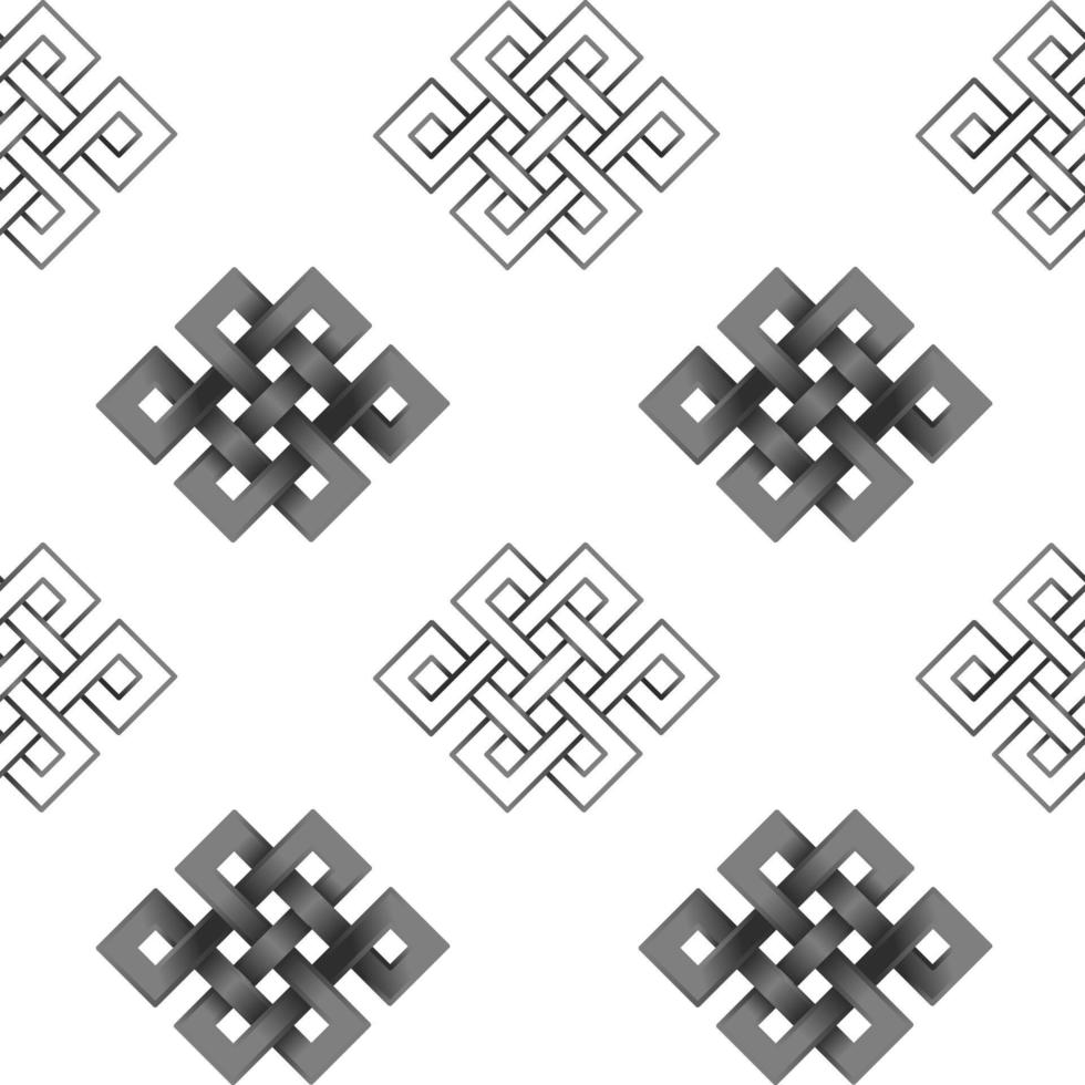 Seamless Pattern of Silver Endless Knot vector