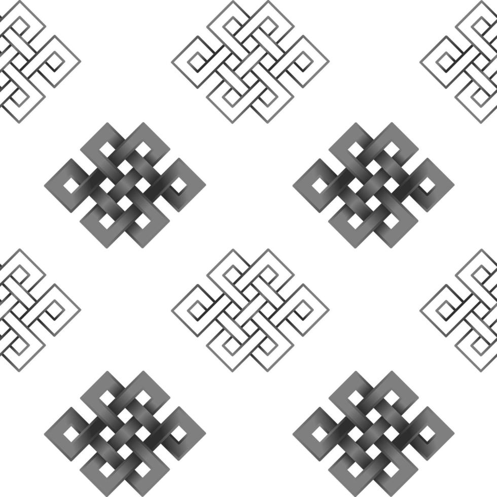 Seamless Pattern of Silver Endless Knot vector