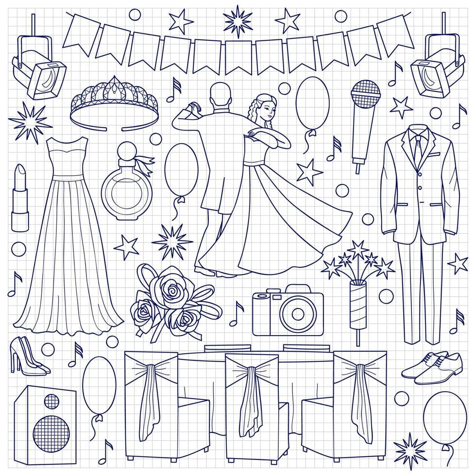 conjunto de doodle de bola vector