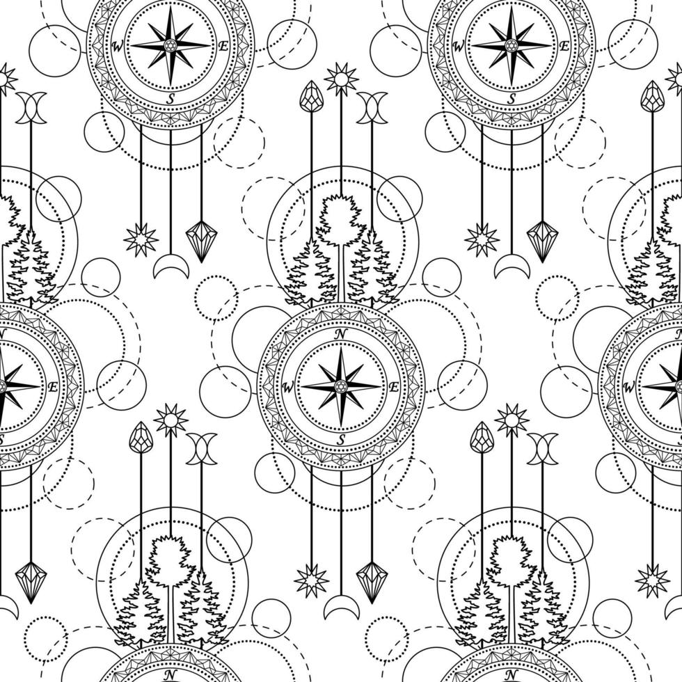 Compass Seamless Pattern vector