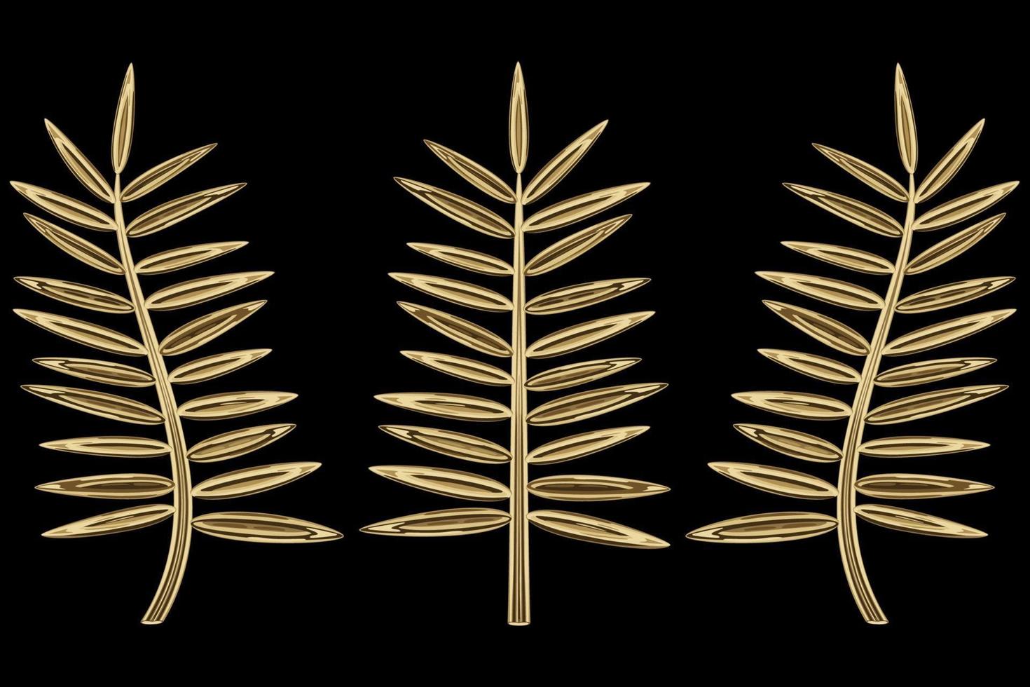 hojas de palma doradas vector