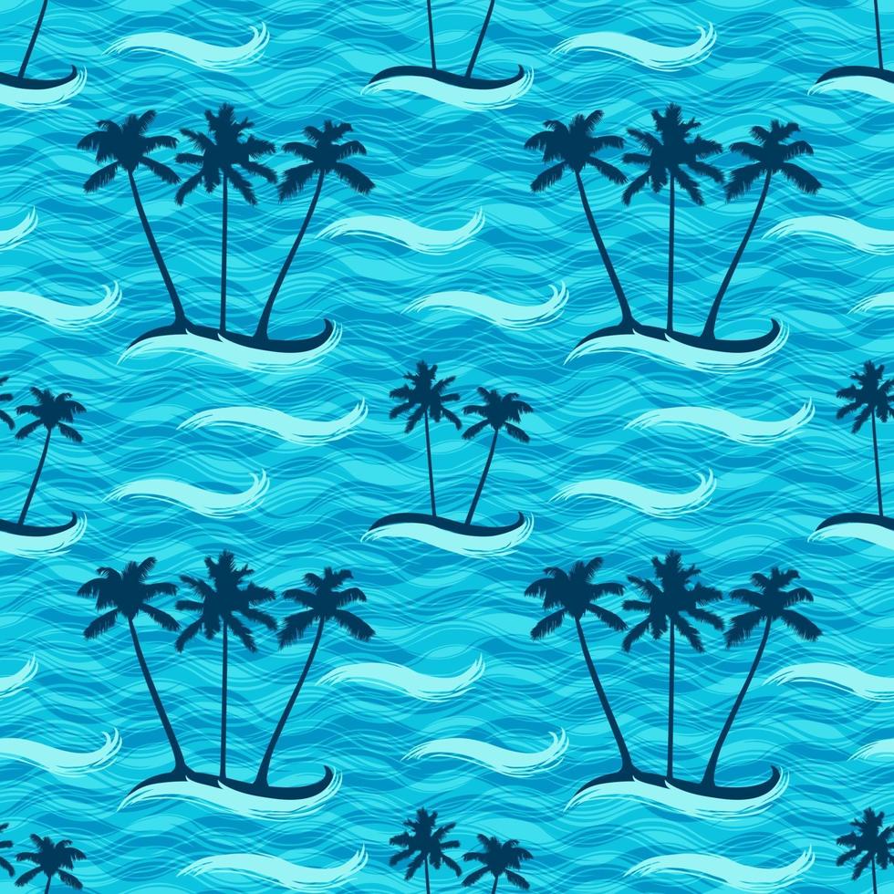 Tropical Island Seamless Pattern vector