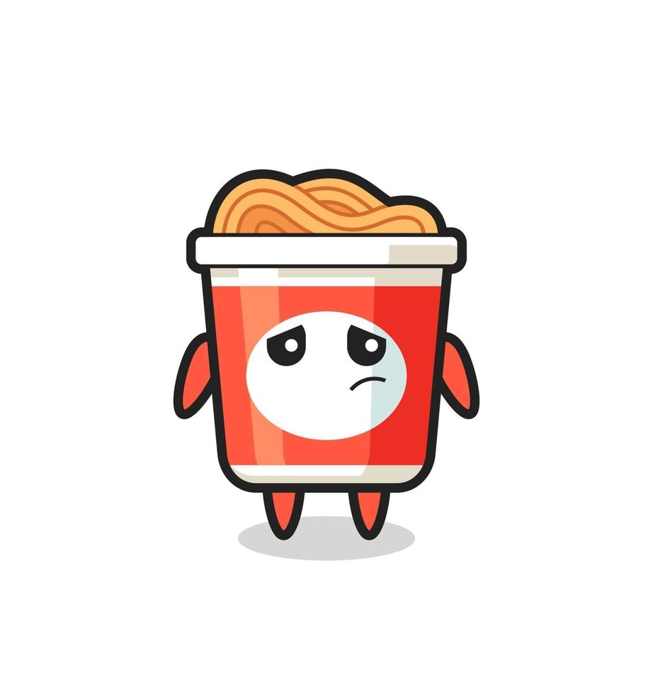 the lazy gesture of instant noodle cartoon character vector