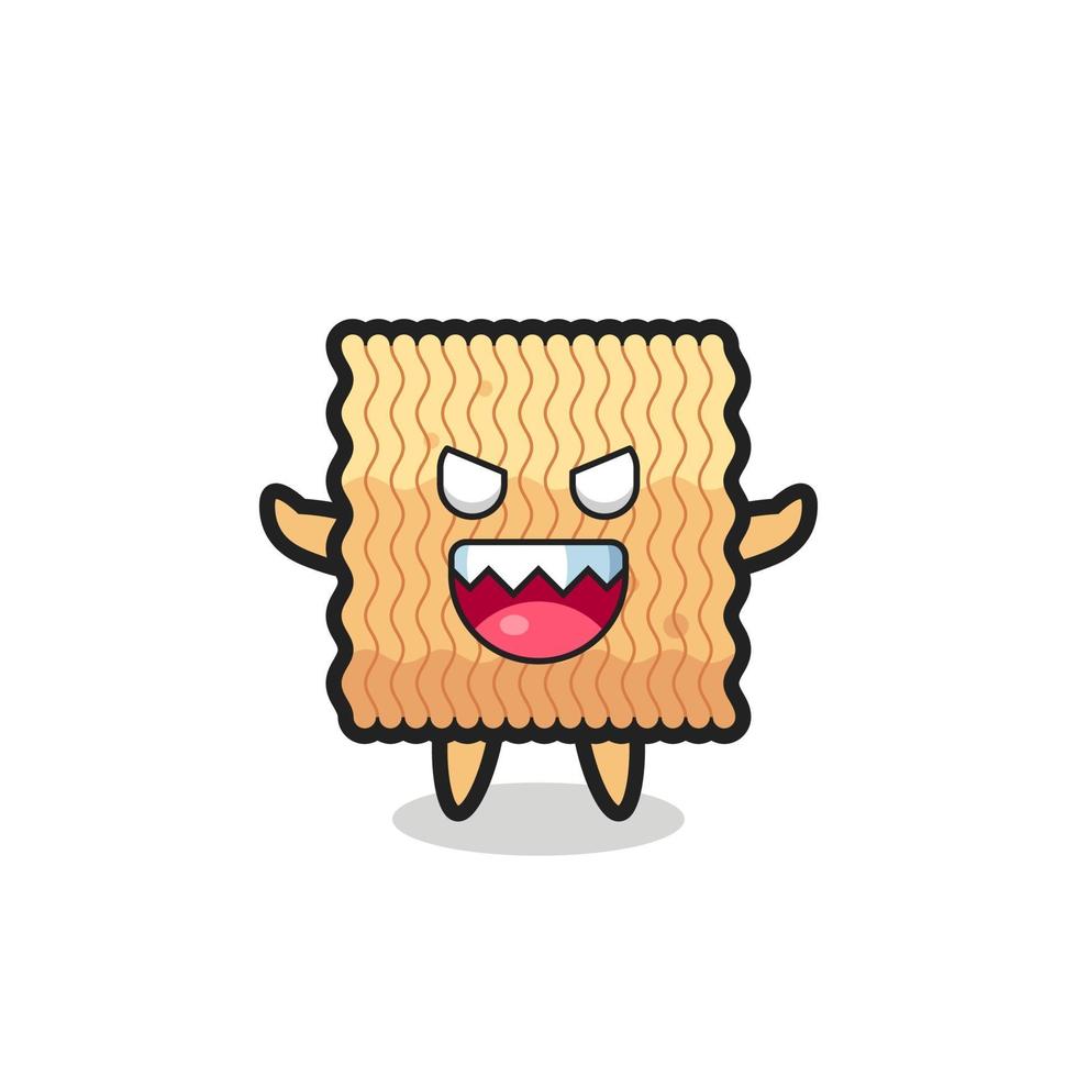 illustration of evil raw instant noodle mascot character vector