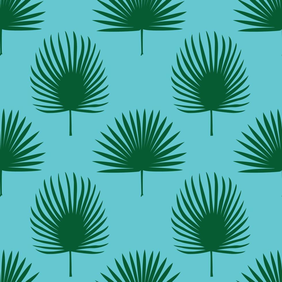 Fan Palm Leaves Seamless Pattern vector