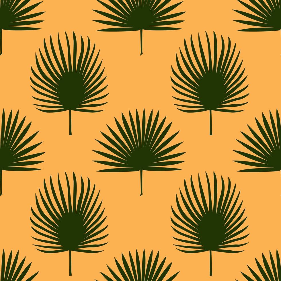 Fan Palm Leaves Seamless Pattern vector