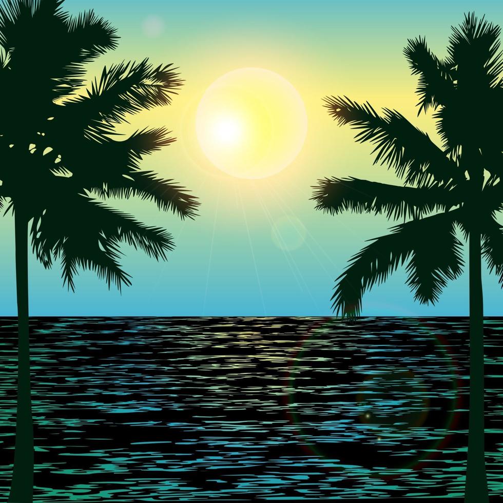 Tropical Day on Beach vector