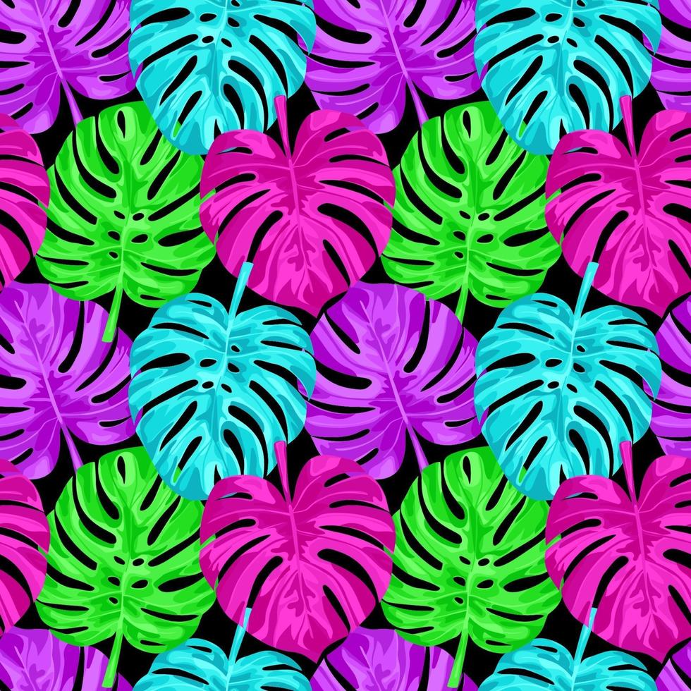 Pink Monstera Seamless Pattern vector