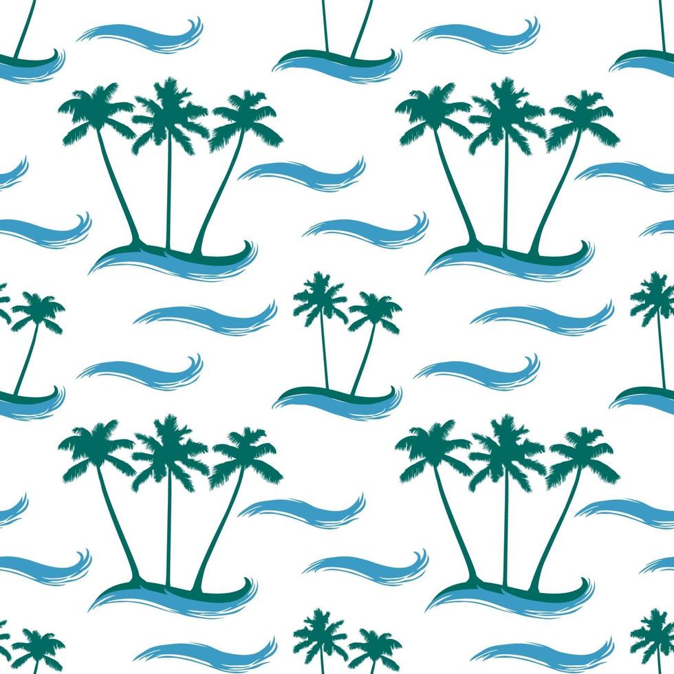 Tropical Island Seamless Pattern vector