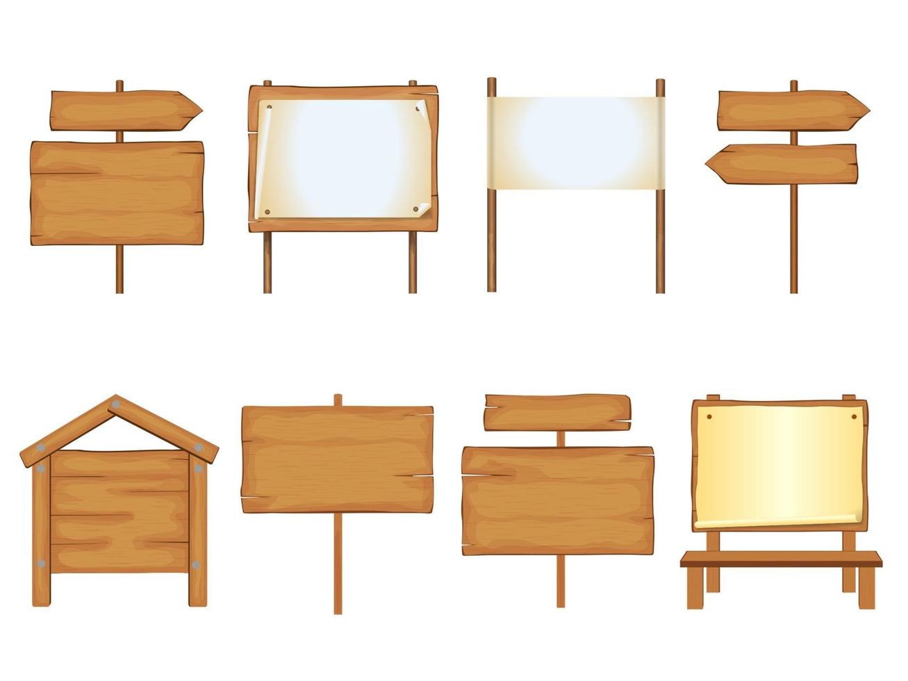 Wooden Signboards Set vector