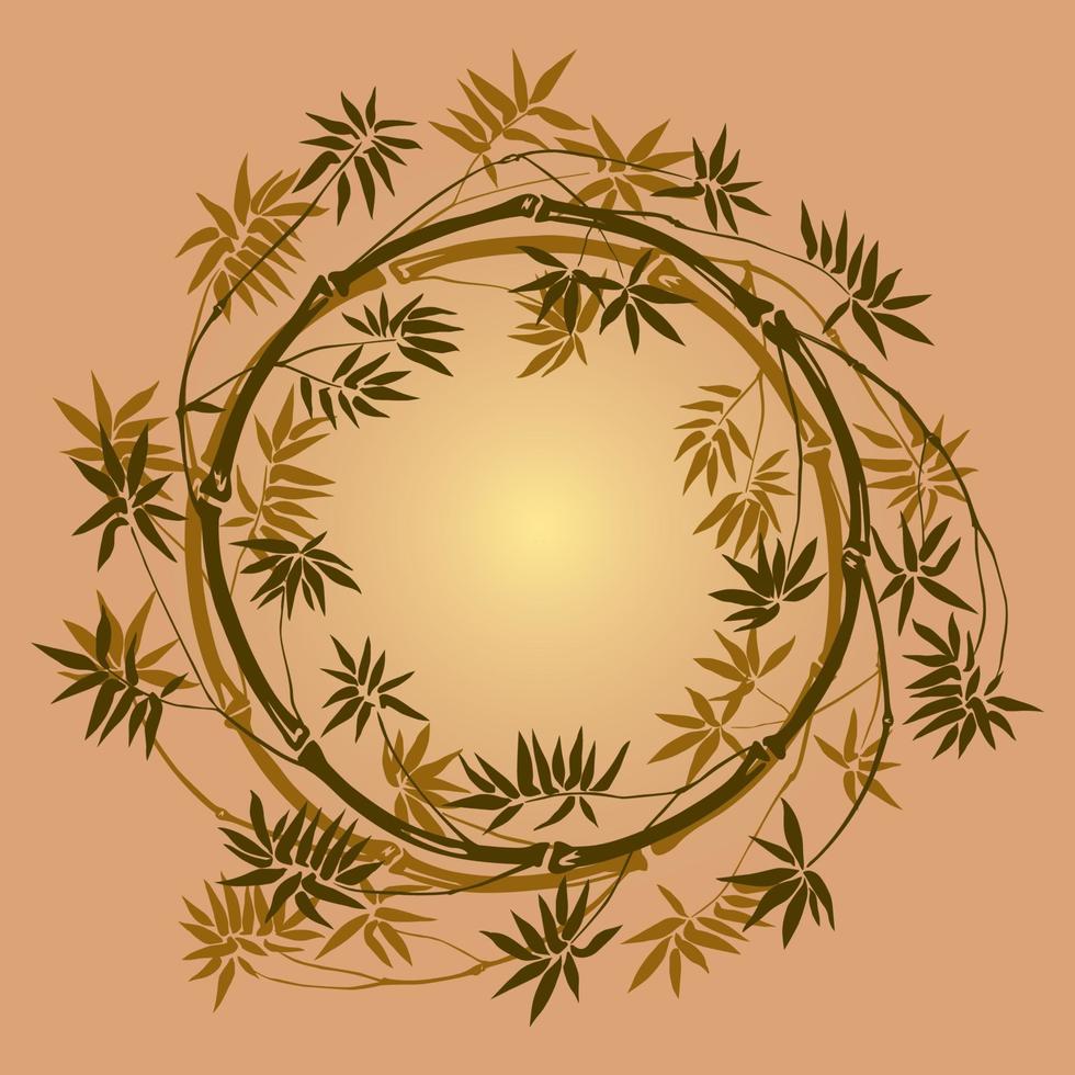 Bamboo round frame vector