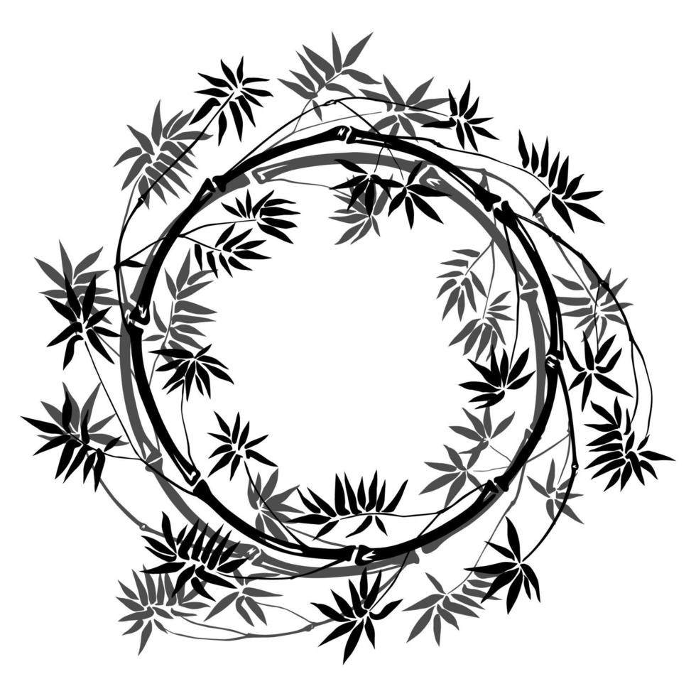Bamboo round frame vector