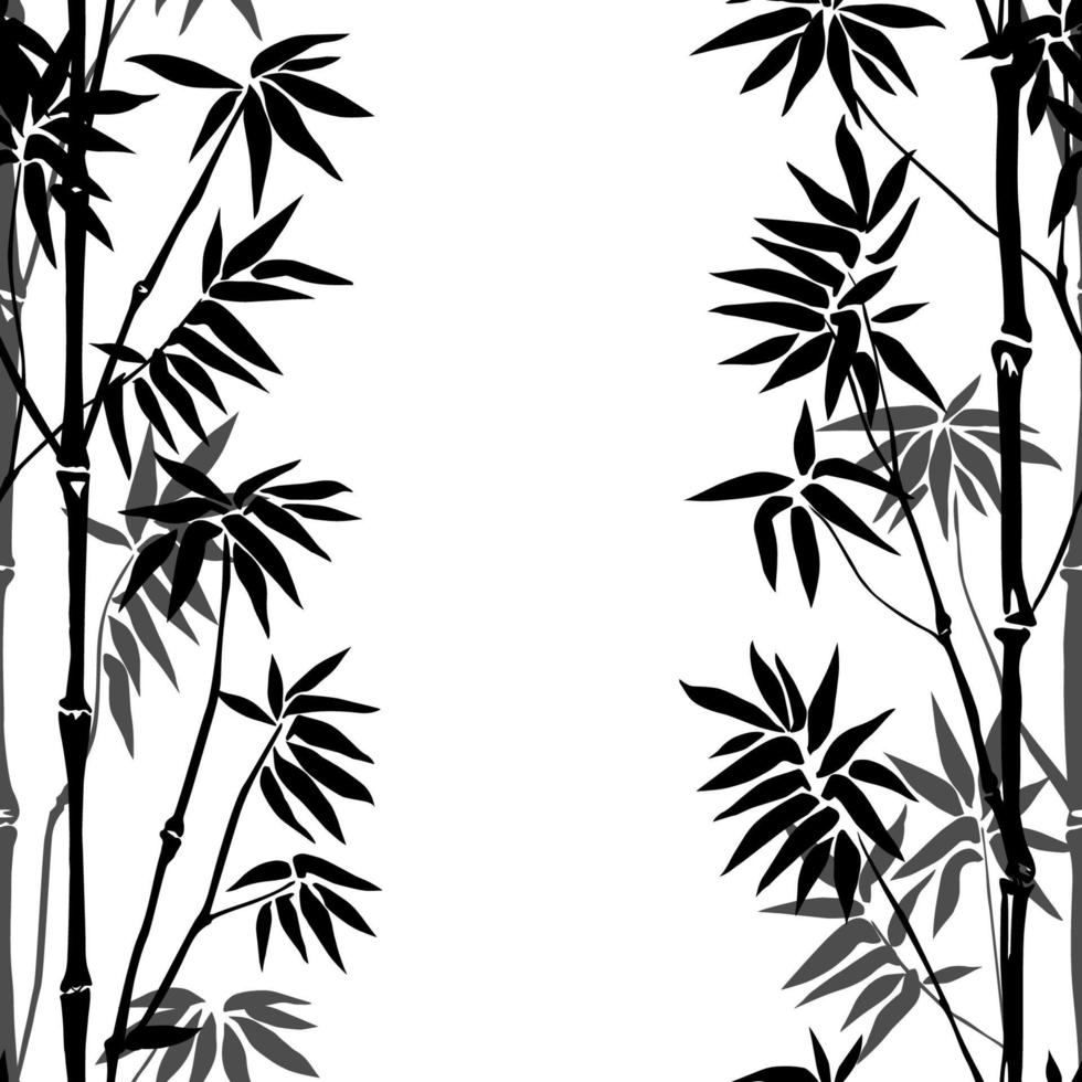 Bamboo Seamless Vertical Border vector