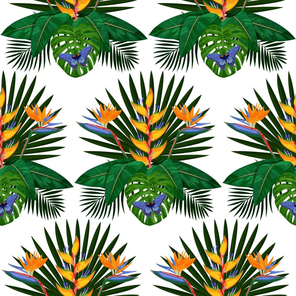 Tropical Bouquet Seamless Pattern vector