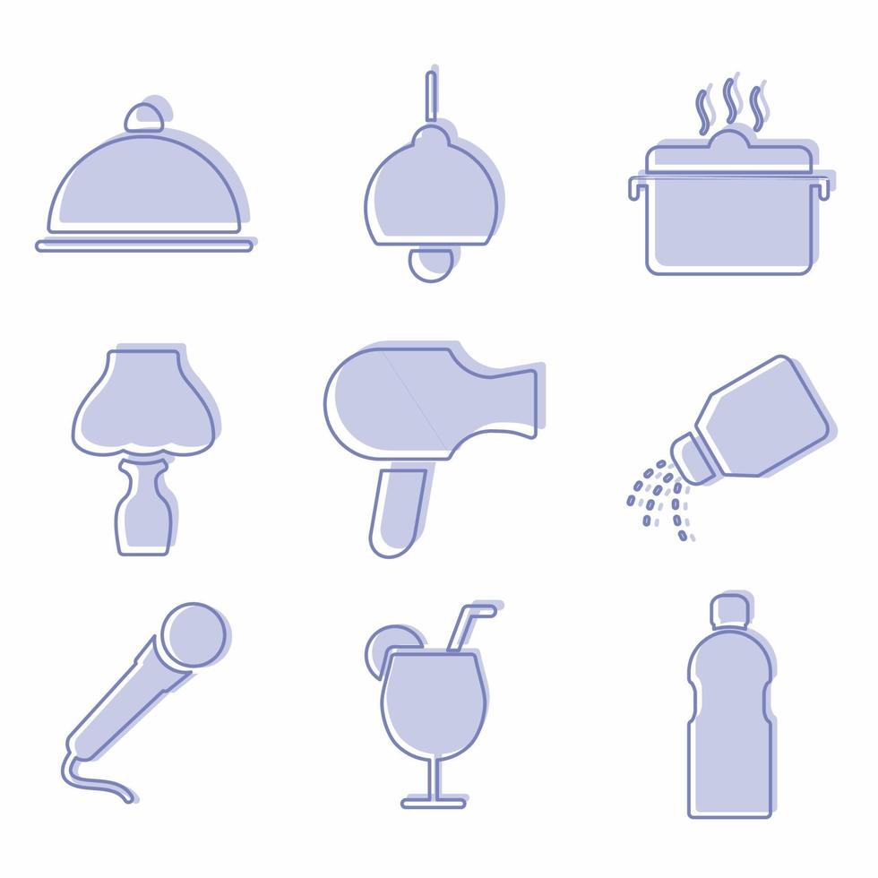 Vector Graphic of - Hotel and Restaurant Set Icon Part 2 - Twins Style