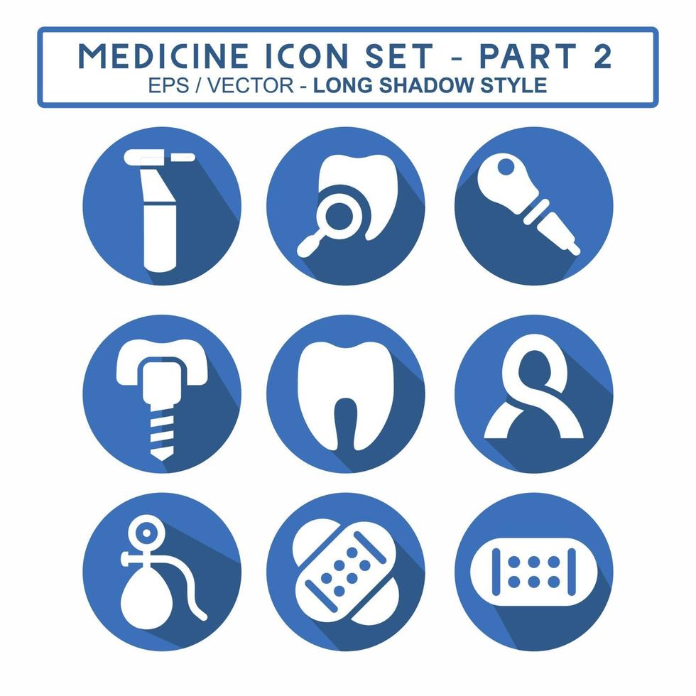 Set Icon Vector of Medicine Part 2 - Long Shadow Style