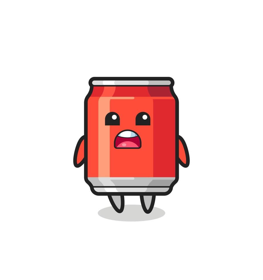 drink can illustration with apologizing expression, saying I am sorry vector