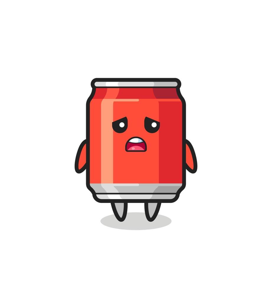 disappointed expression of the drink can cartoon vector