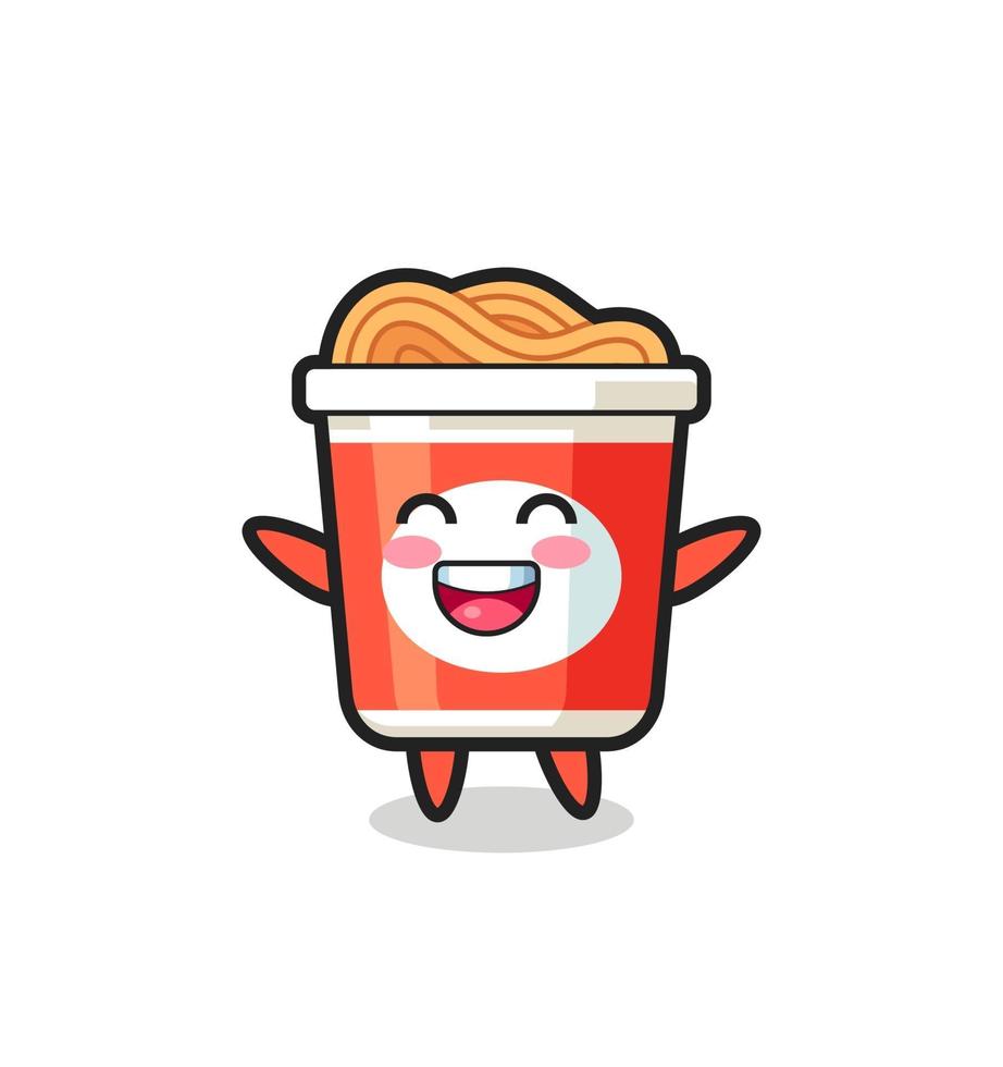 happy baby instant noodle cartoon character vector