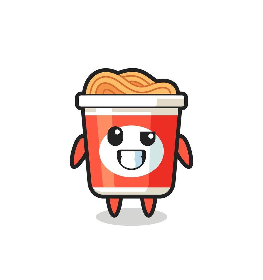 cute instant noodle mascot with an optimistic face vector