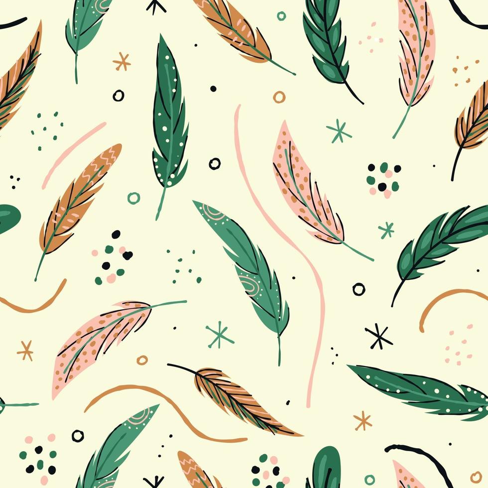 Feather pattern. Feather background vector