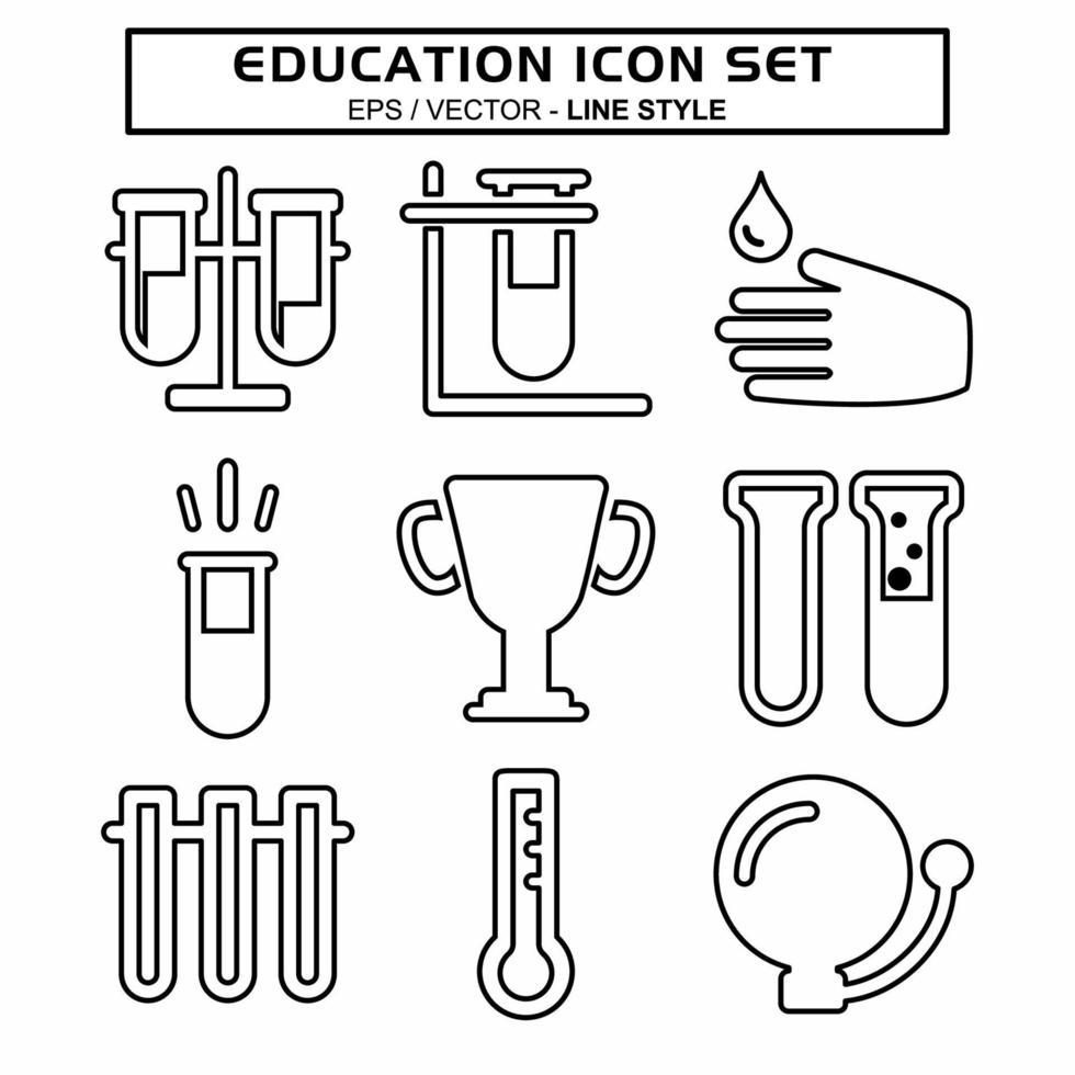 Set Icon Vector of Education 1 - Line Style