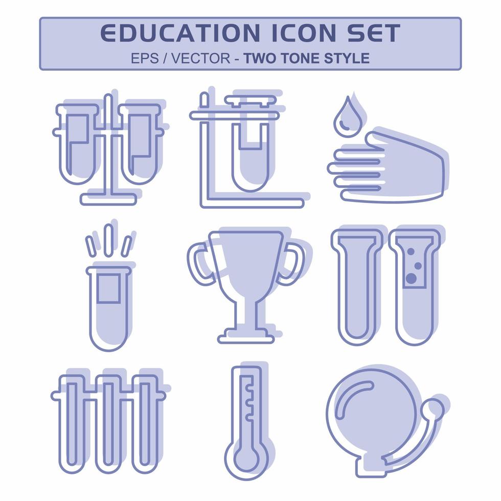 Set Icon Vector of Education 1 - Two Tone Style