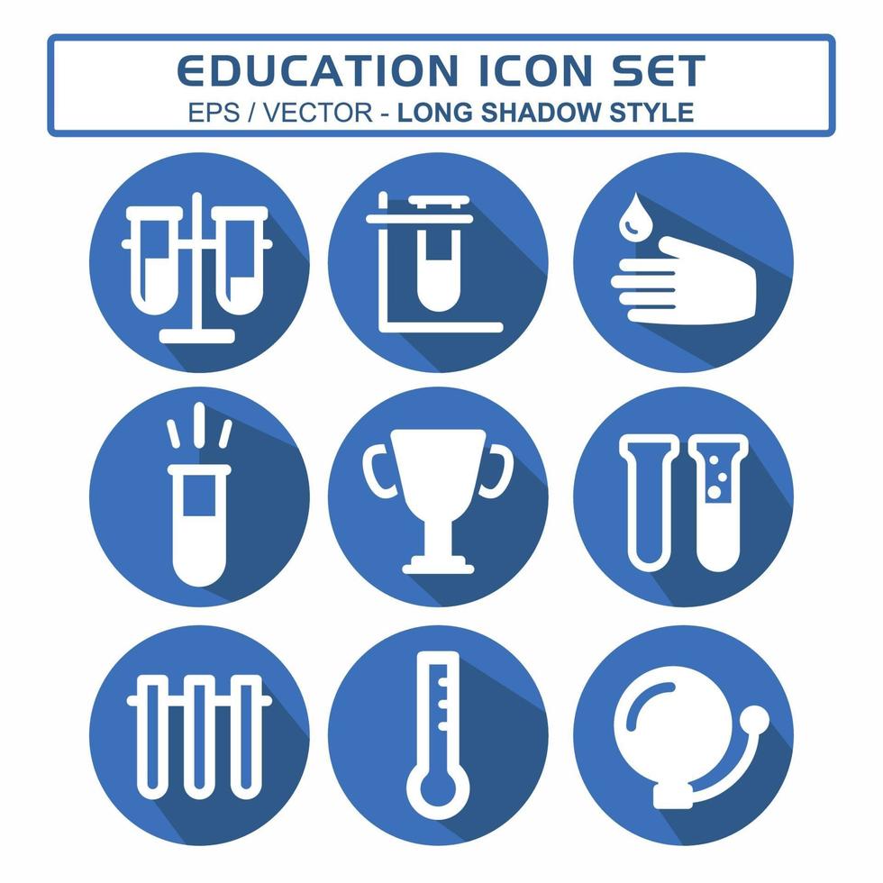 Set Icon Vector of Education 1 - Long Shadow Style