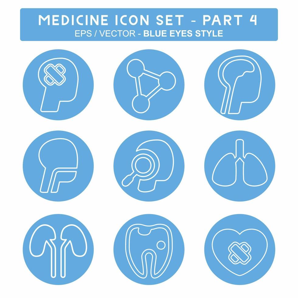 Set Icon Vector of Medicine Part 4 - Blue Eyes Style