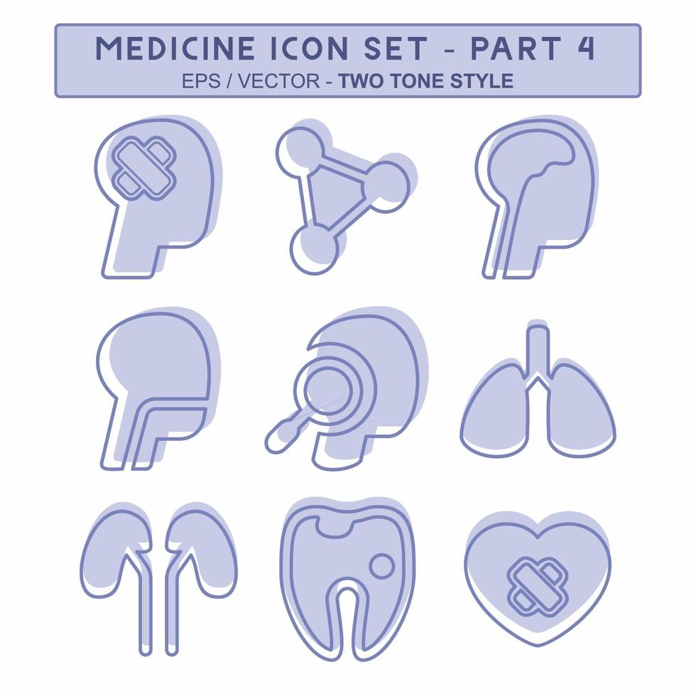 Set Icon Vector of Medicine Part 4 - Two Tone Style