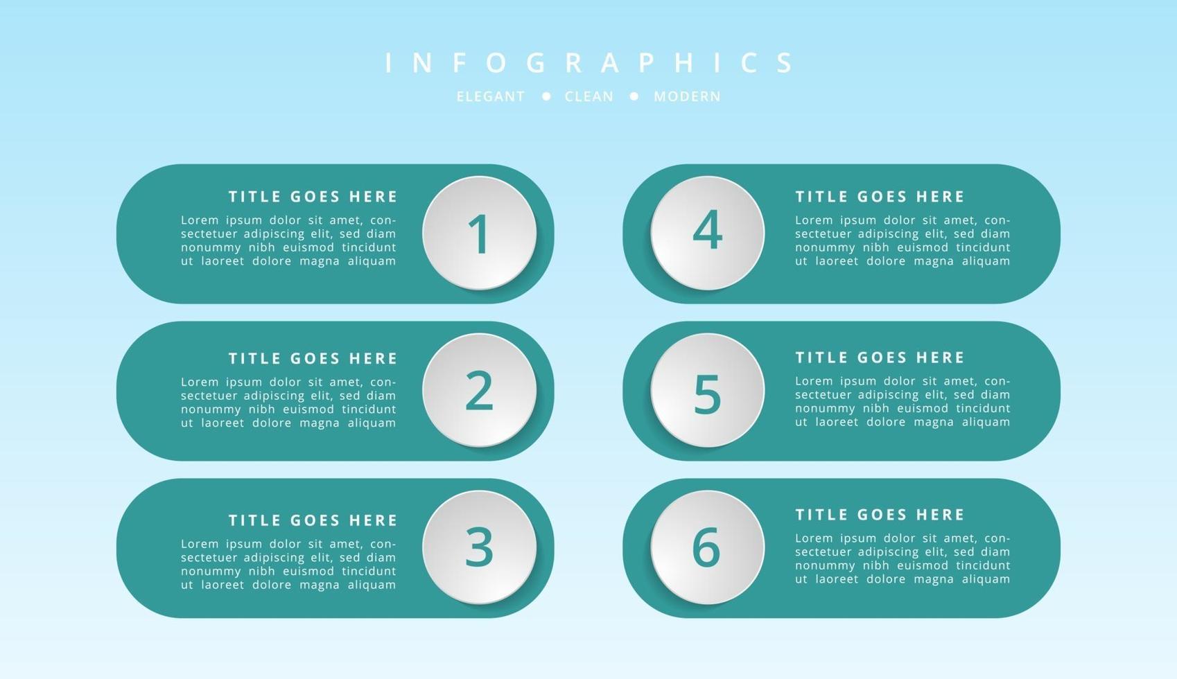 infographic with gradient and effect with 4, 5, 6 options or steps vector