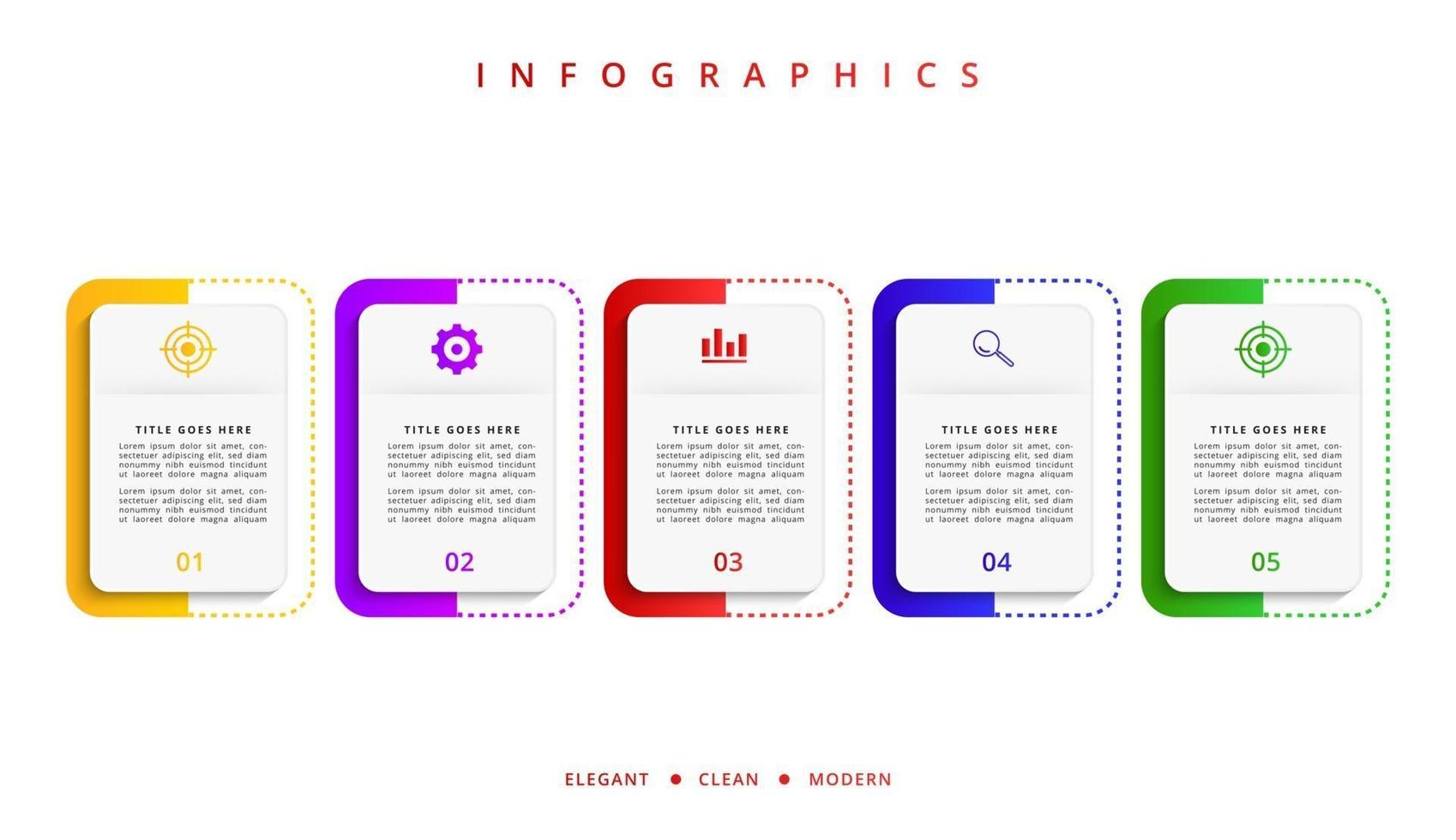 infographic with gradient and effect with 4, 5, 6 options or steps vector