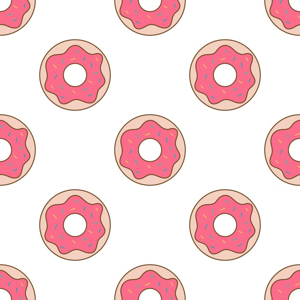 Sprinkled Donuts Seamless Repeat Vector Pattern