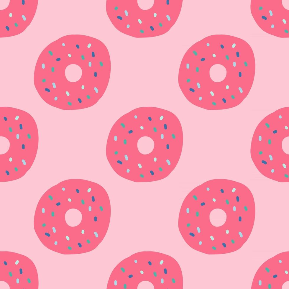 Sprinkled Donuts Seamless Repeat Vector Pattern