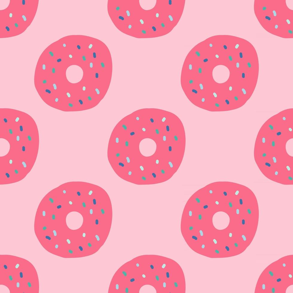 Sprinkled Donuts Seamless Repeat Vector Pattern