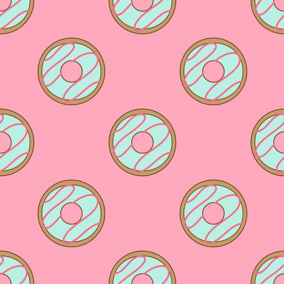 Donuts Seamless Repeat Vector Pattern