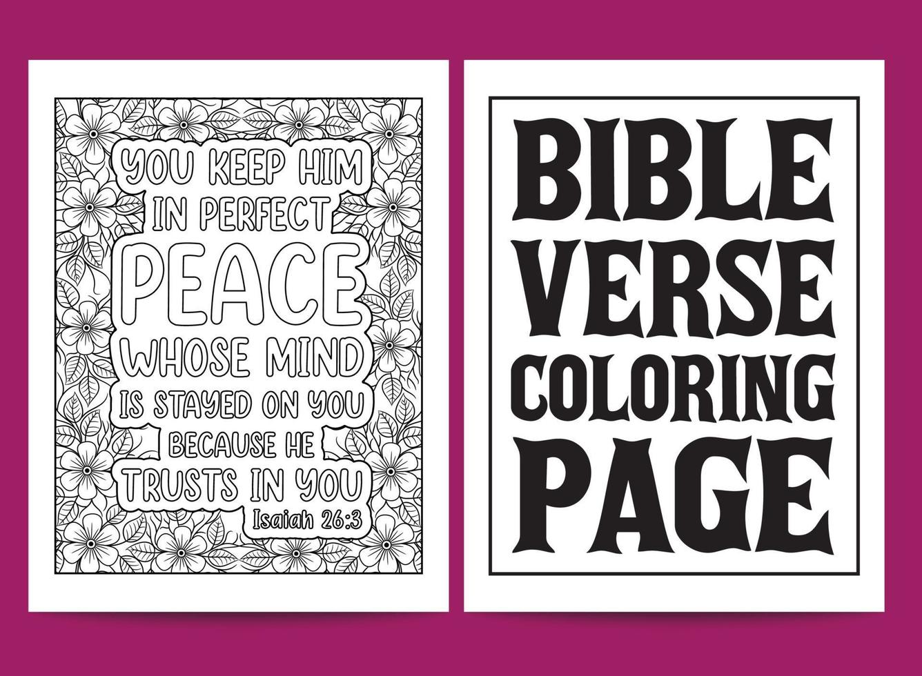 Flower coloring page with bible verse vector