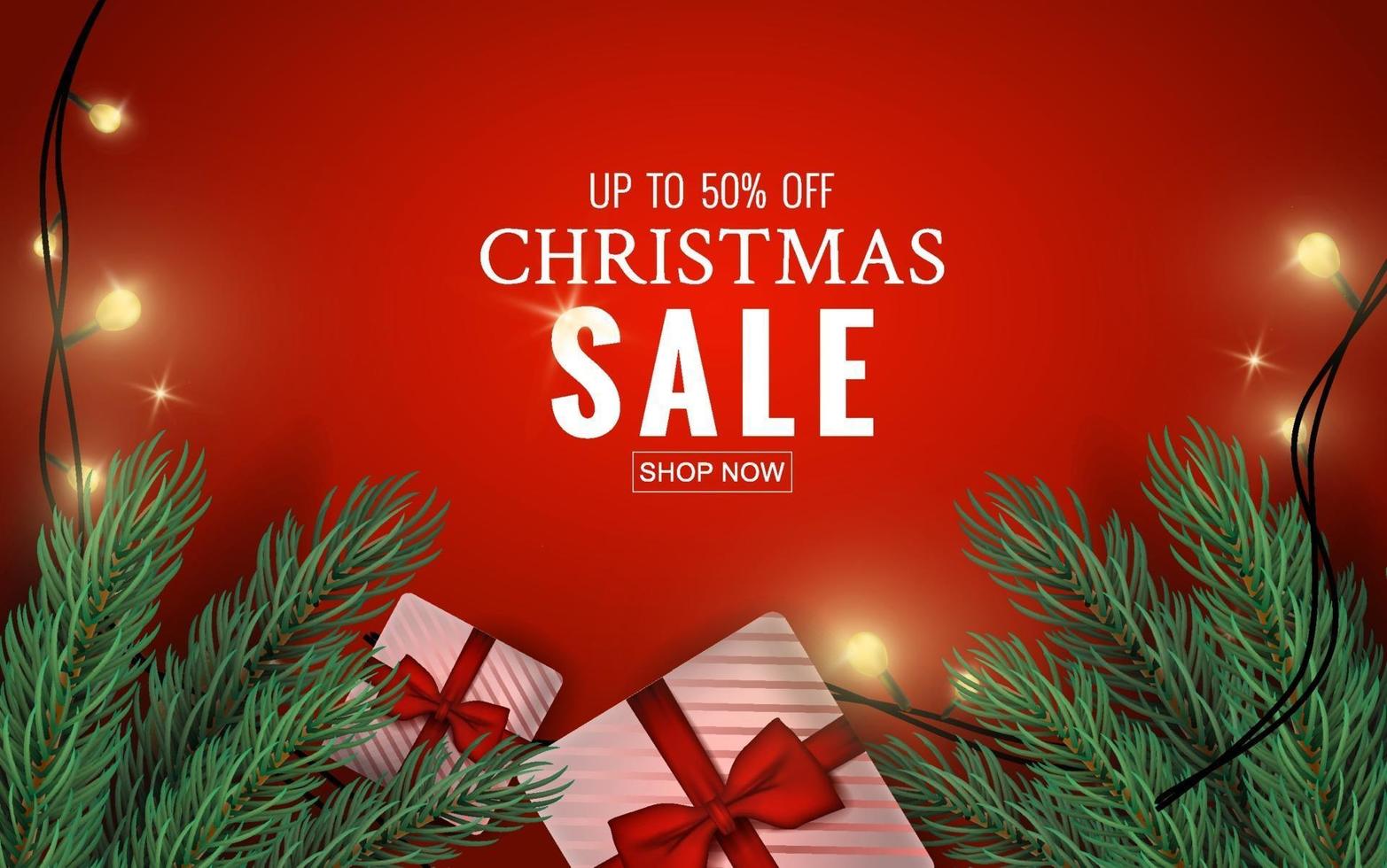 Merry Christmas sale banner vector