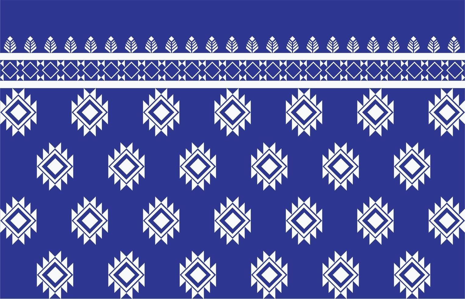 patrón de tela geométrica, azul, diseño blanco vector