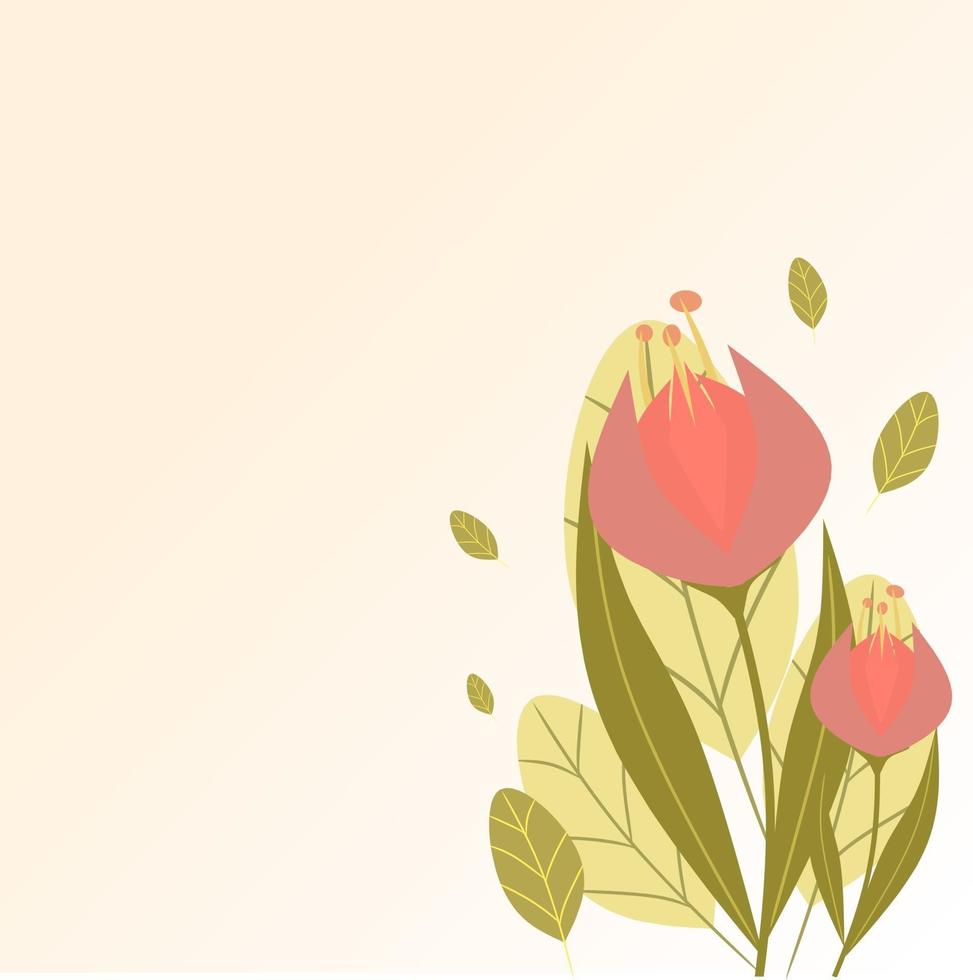 Summer flat flower background vector