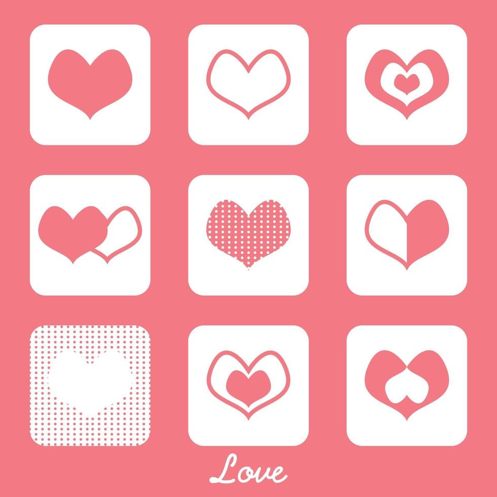 Love heart symbols vector