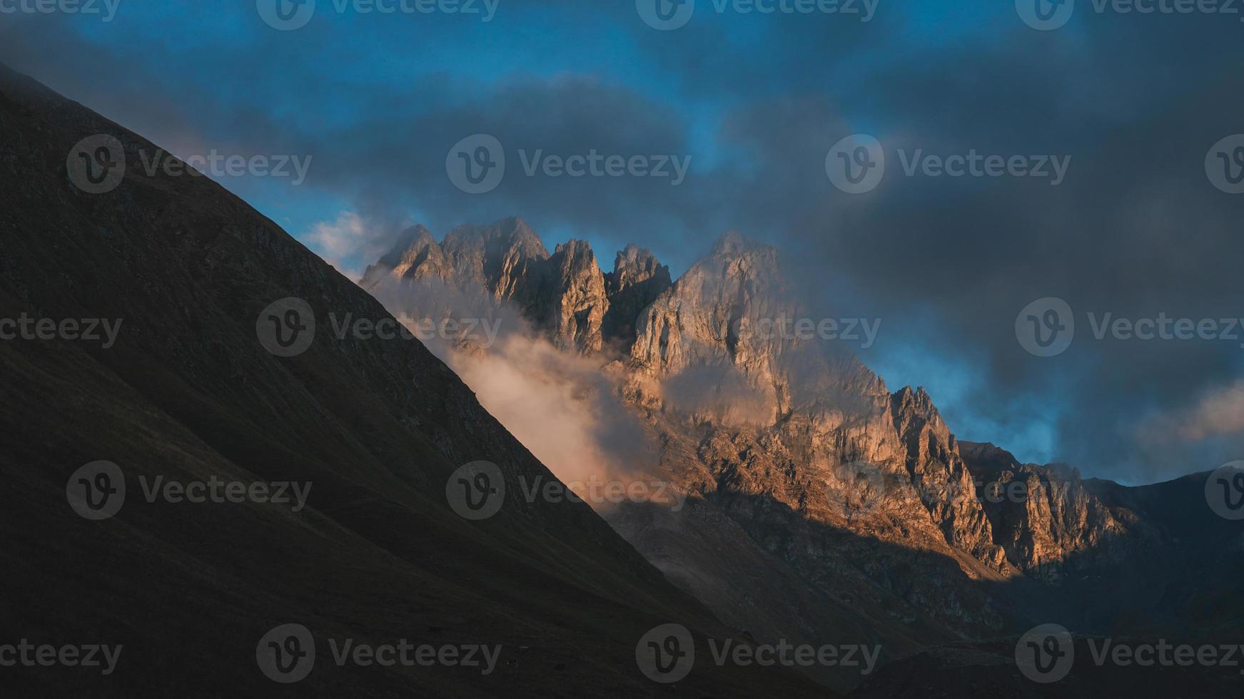 misty mountain view photo