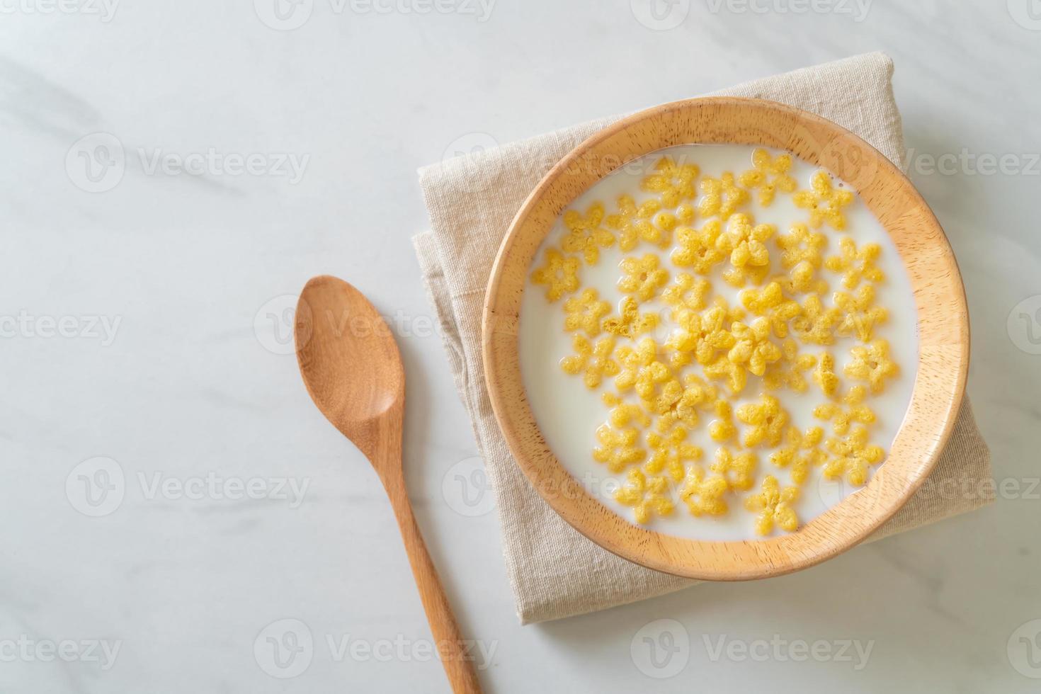 cereals with fresh milk photo