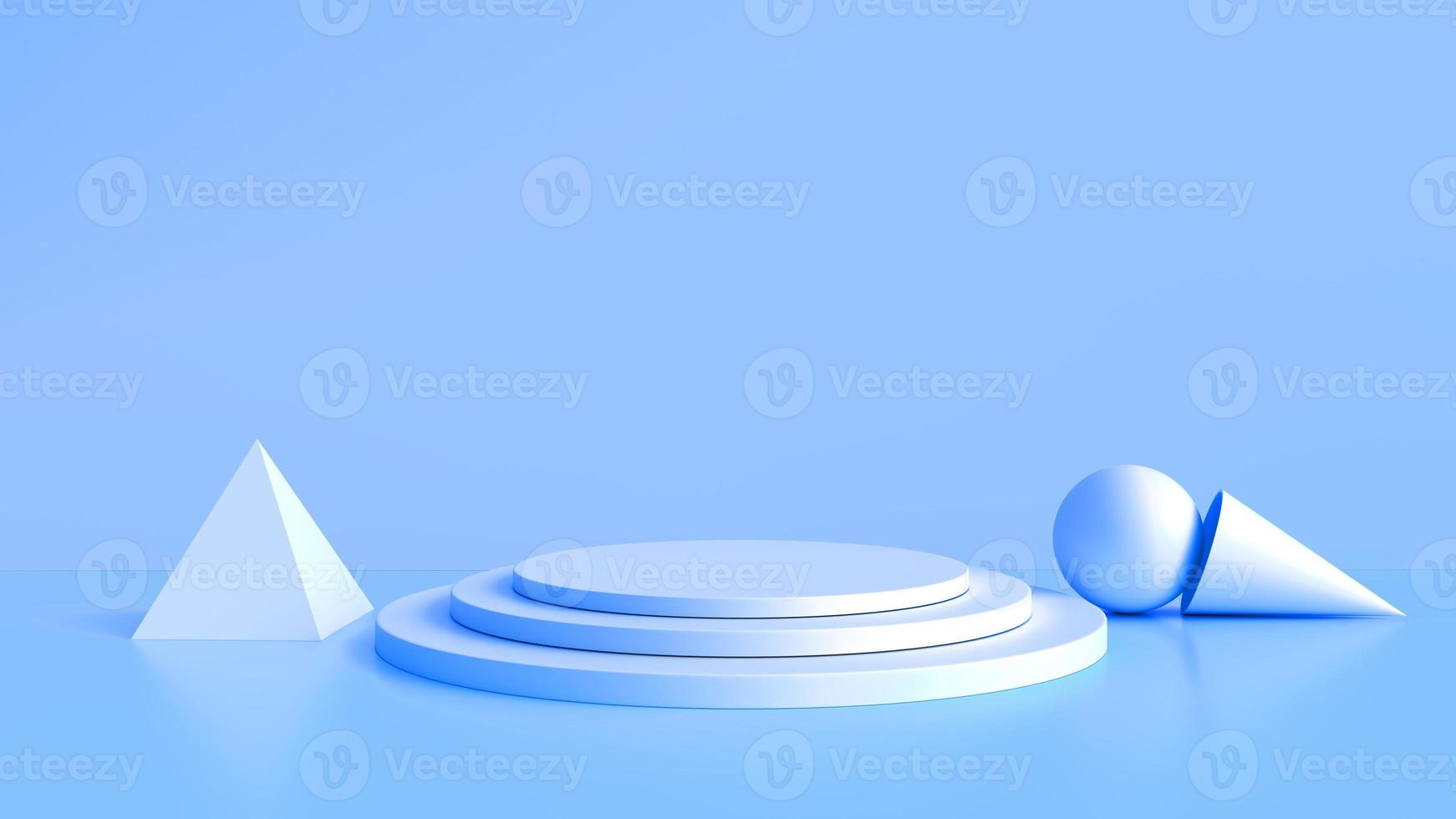 White product stand on blue background photo