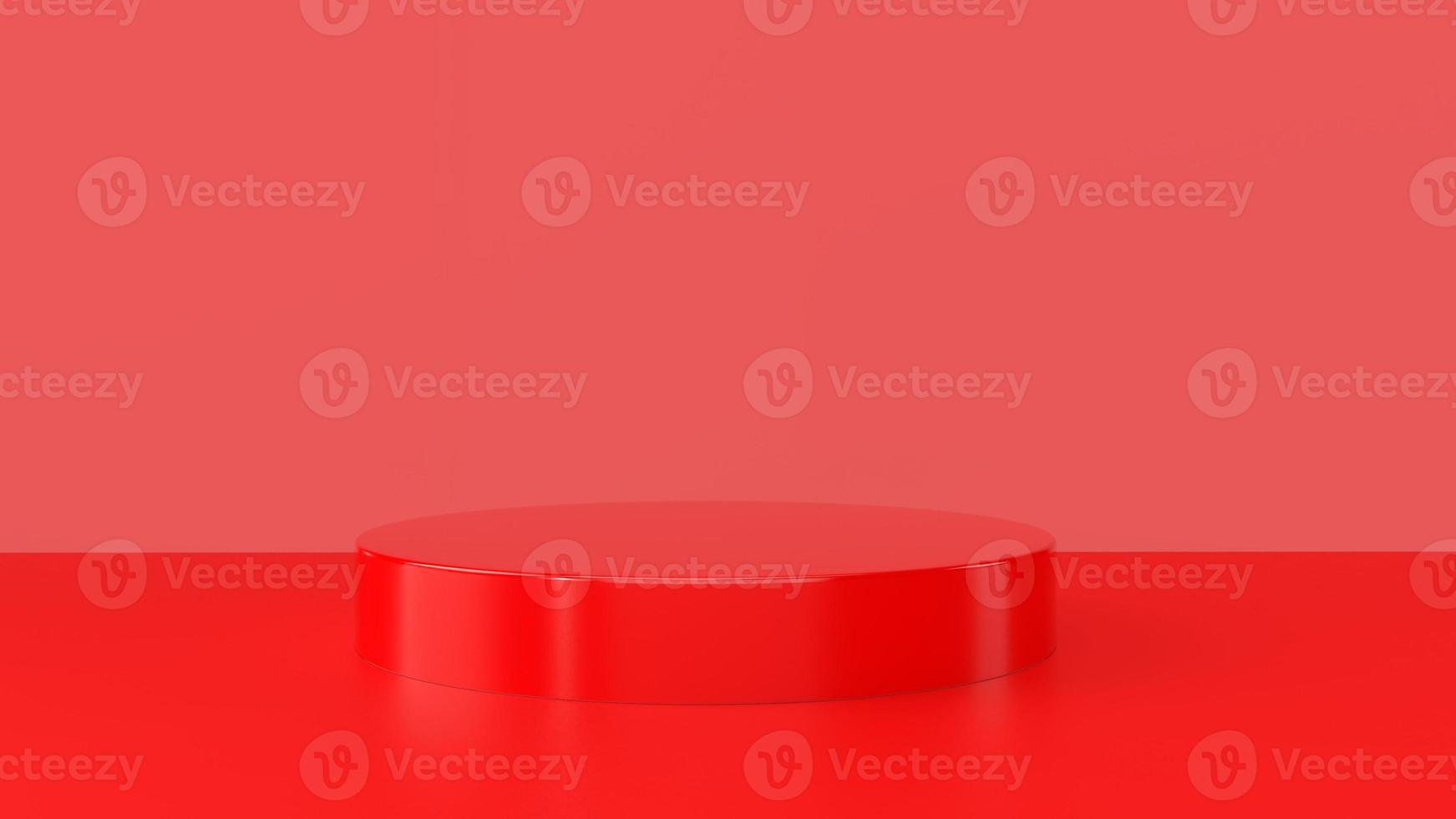 Red product stand on red background photo