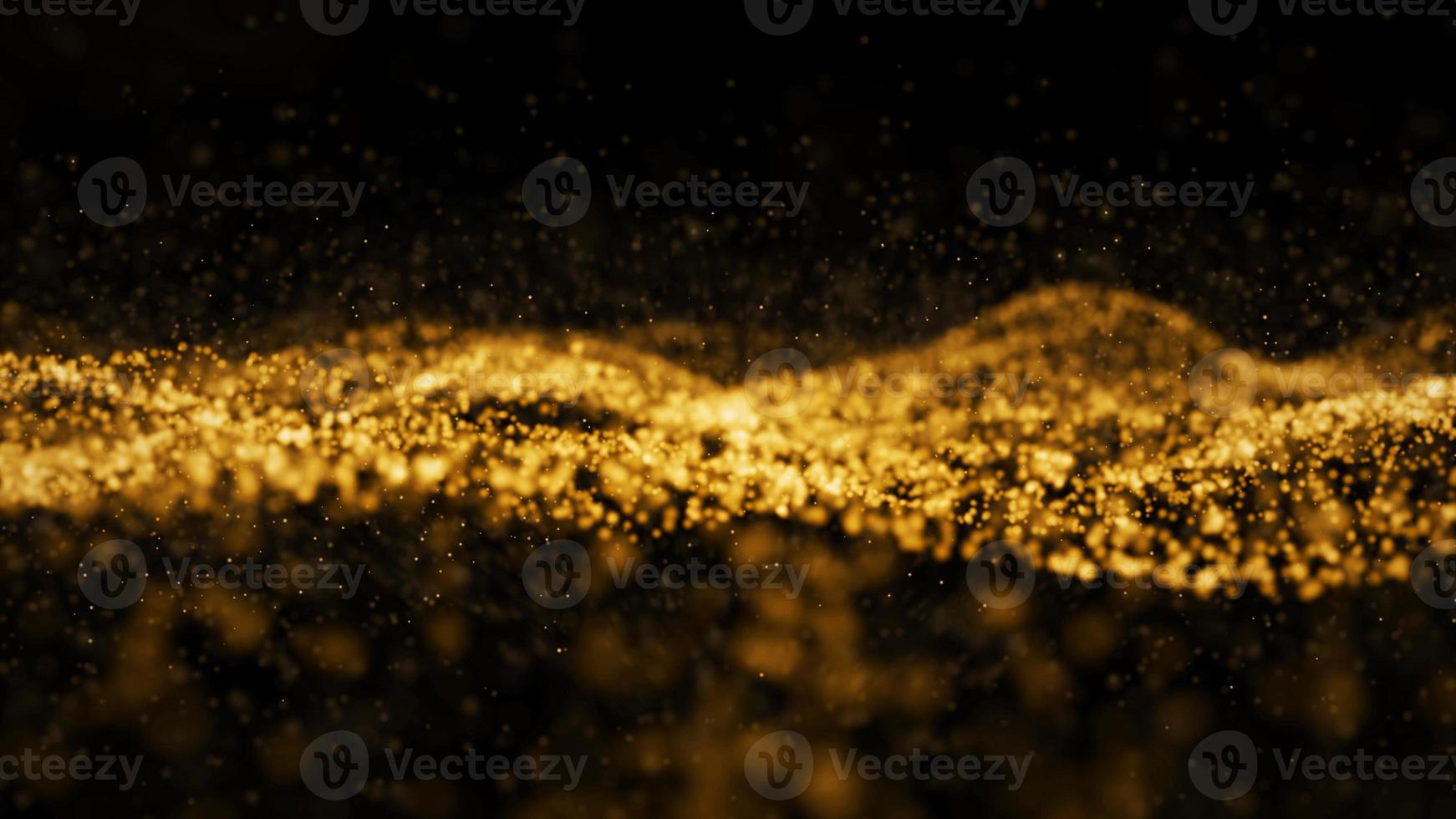 Abstract digital transformation golden color wave particles photo