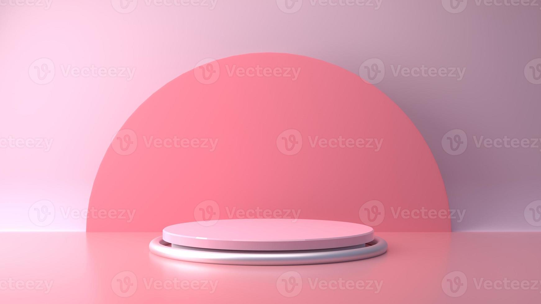 Pink pastel product stand on background photo