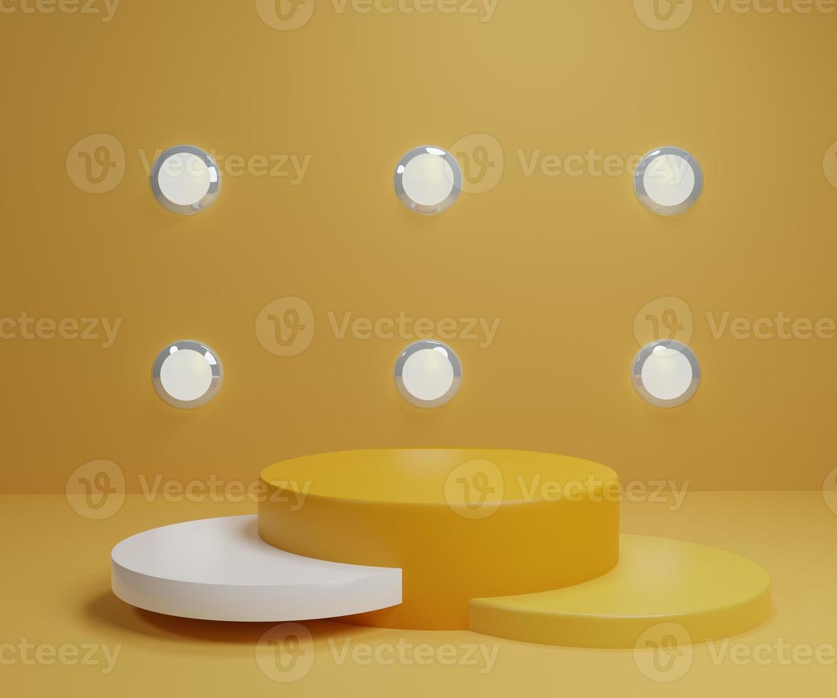 White yellow gold product stand on background photo