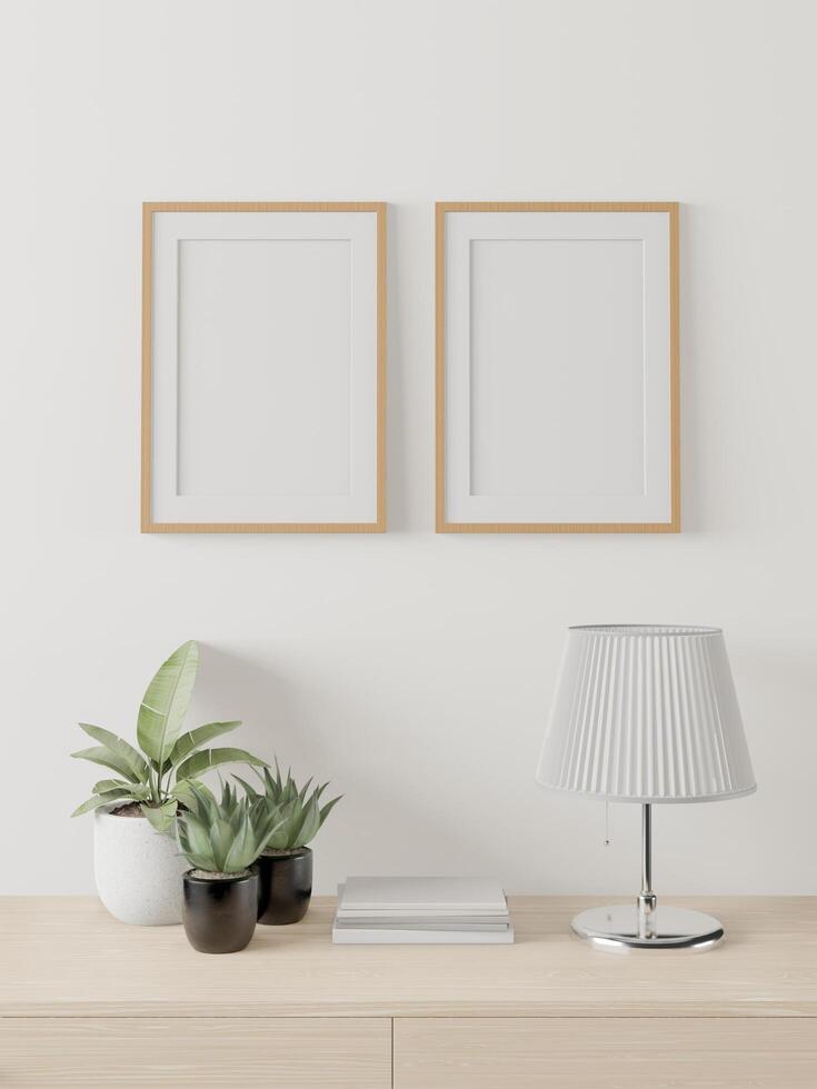 The living room is decorated with furniture, small plant pots photo