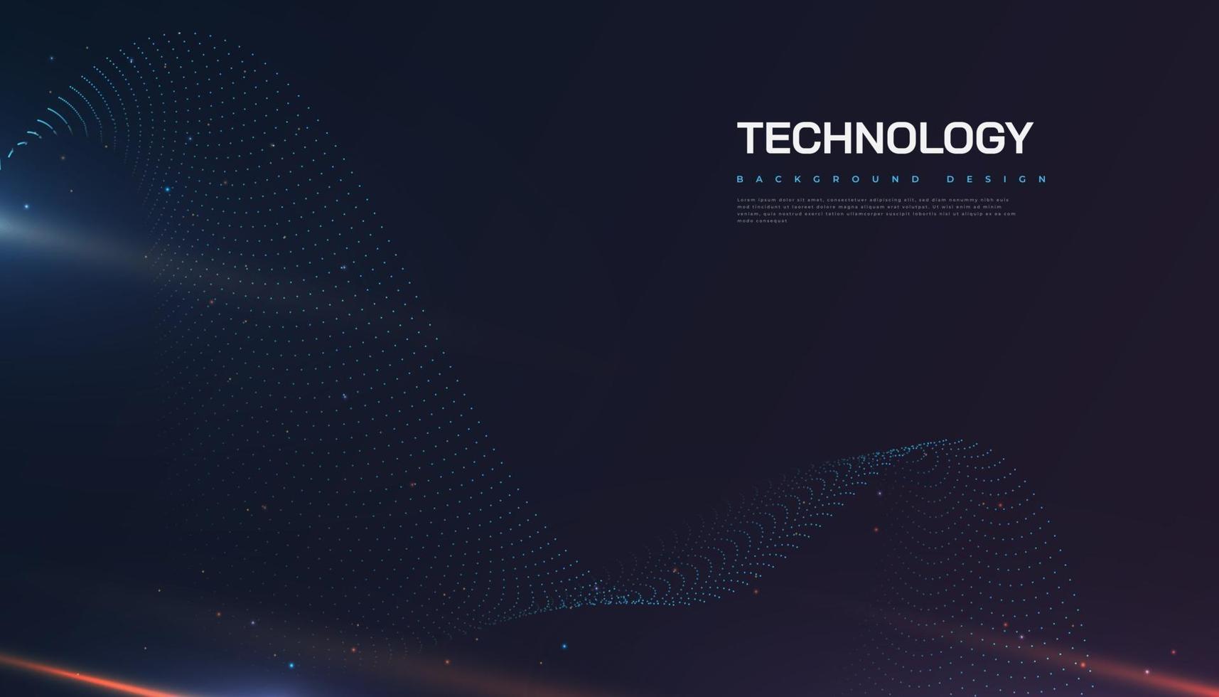 Abstract Futuristic Technology Background with Dotted Wave vector